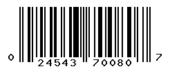 UPC barcode number 024543700807