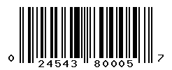 UPC barcode number 024543800057