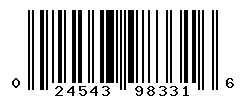 UPC barcode number 024543983316