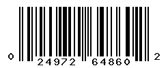 UPC barcode number 024972648602
