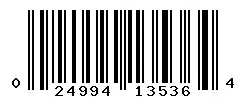 UPC barcode 024994135364