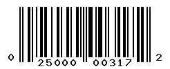 UPC barcode number 025000003172