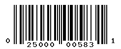 UPC barcode number 025000005831