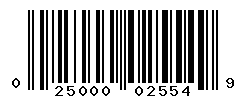 UPC barcode number 025000025549