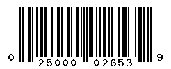 UPC barcode number 025000026539