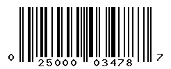 UPC barcode number 025000034787