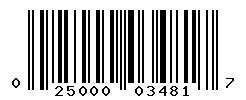 UPC barcode number 025000034817