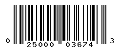 UPC barcode number 025000036743