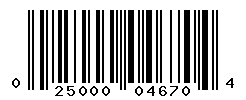 UPC barcode number 025000046704