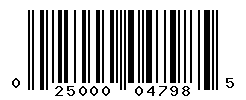 UPC barcode number 025000047985