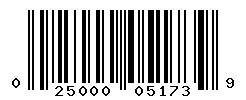 UPC barcode number 025000051739