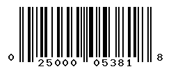 UPC barcode number 025000053818