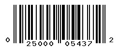 UPC barcode number 025000054372