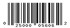 UPC barcode number 025000056062