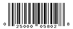 UPC barcode number 025000058028