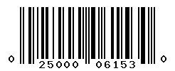 UPC barcode number 025000061530