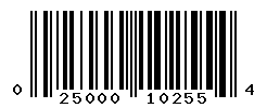 UPC barcode number 025000102554