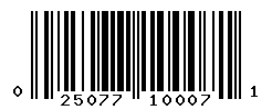 UPC barcode number 025077100071