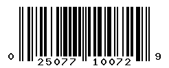 upc 025077100729 barcode image