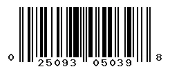 UPC 025093050398 barcode image