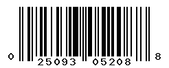 UPC barcode number 025093052088