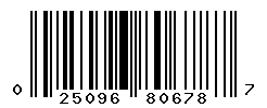 UPC barcode number 025096806787