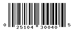 UPC 025104300405 barcode image
