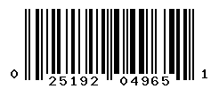 UPC barcode number 025192049651