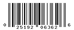 UPC barcode number 025192063626