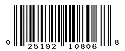 UPC 025192108068 barcode image