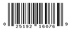 UPC 025192160769 barcode image
