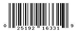 UPC barcode number 025192163319