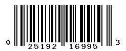 UPC barcode 025192169953