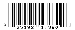 UPC barcode number 025192178801