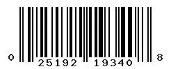 UPC barcode 025192193408