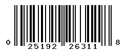 UPC barcode 025192263118