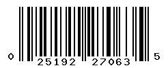 UPC barcode number 025192270635