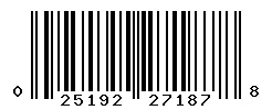 UPC barcode 025192271878