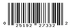 UPC barcode 025192273322