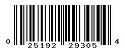 UPC barcode number 025192293054