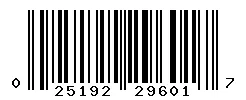 UPC barcode 025192296017