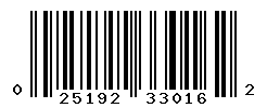 UPC barcode number 025192330162