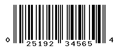 UPC barcode number 025192345654