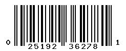 UPC barcode number 025192362781