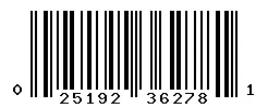 UPC 025192362781 barcode image