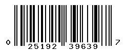 UPC barcode number 025192396397