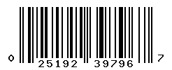 UPC barcode number 025192397967