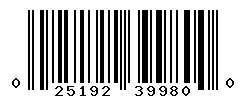 UPC barcode number 025192399800