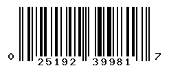 UPC barcode number 025192399817