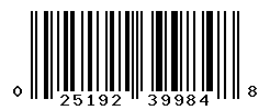 UPC barcode number 025192399848